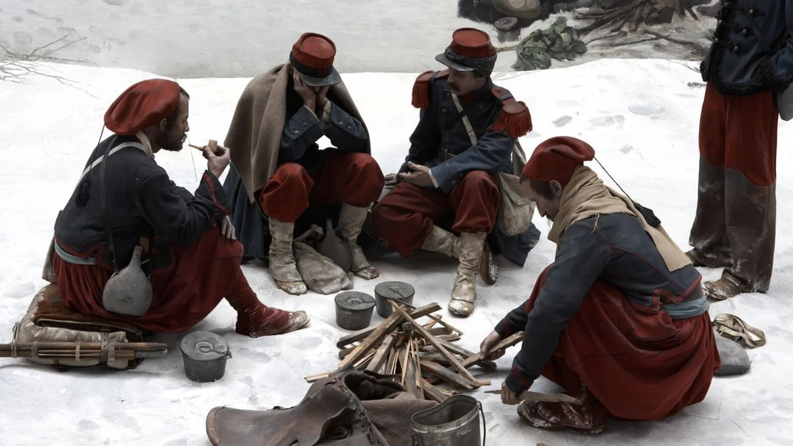 Bourbaki: Soldaten am Feuer